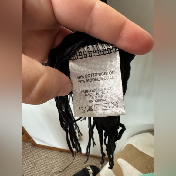 mblm Tess holiday distressed fringed band tank top relaxed fit XL - Picture 9 of 9